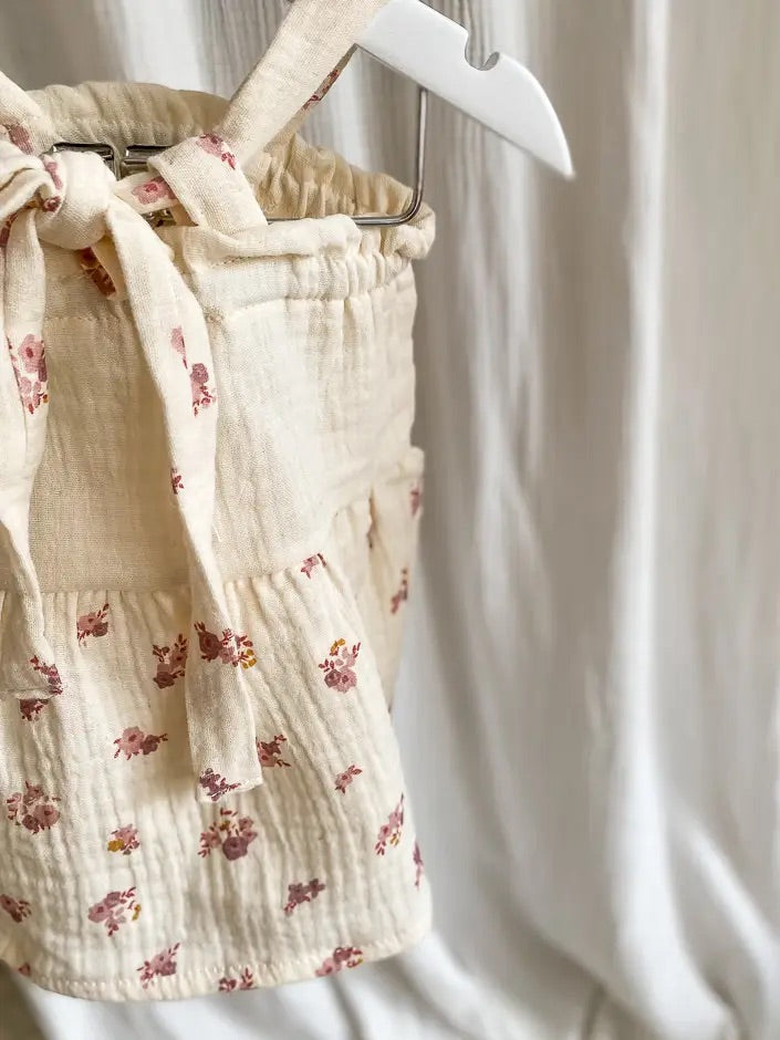 Baby Muslin Dress / Ecru - Bouquets