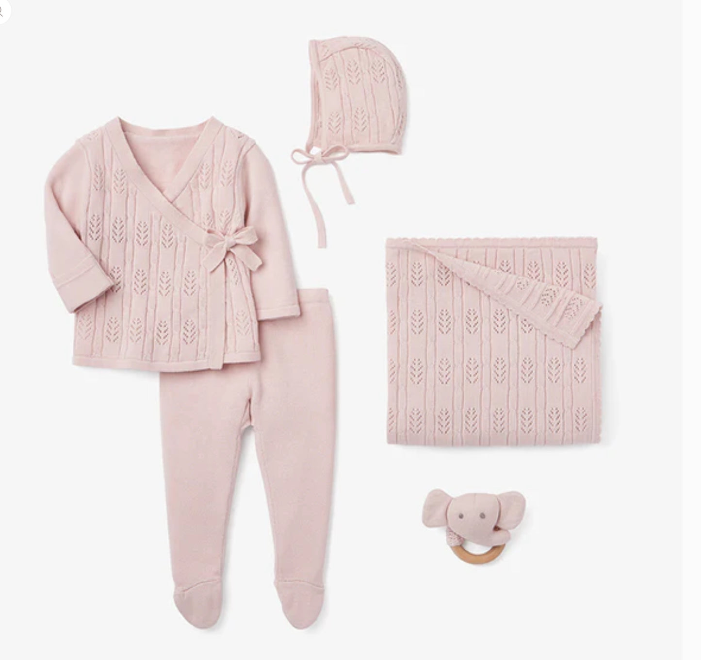 BLUSH PINK/ BABY BLUE BABY LAYETTE SET W. BOX