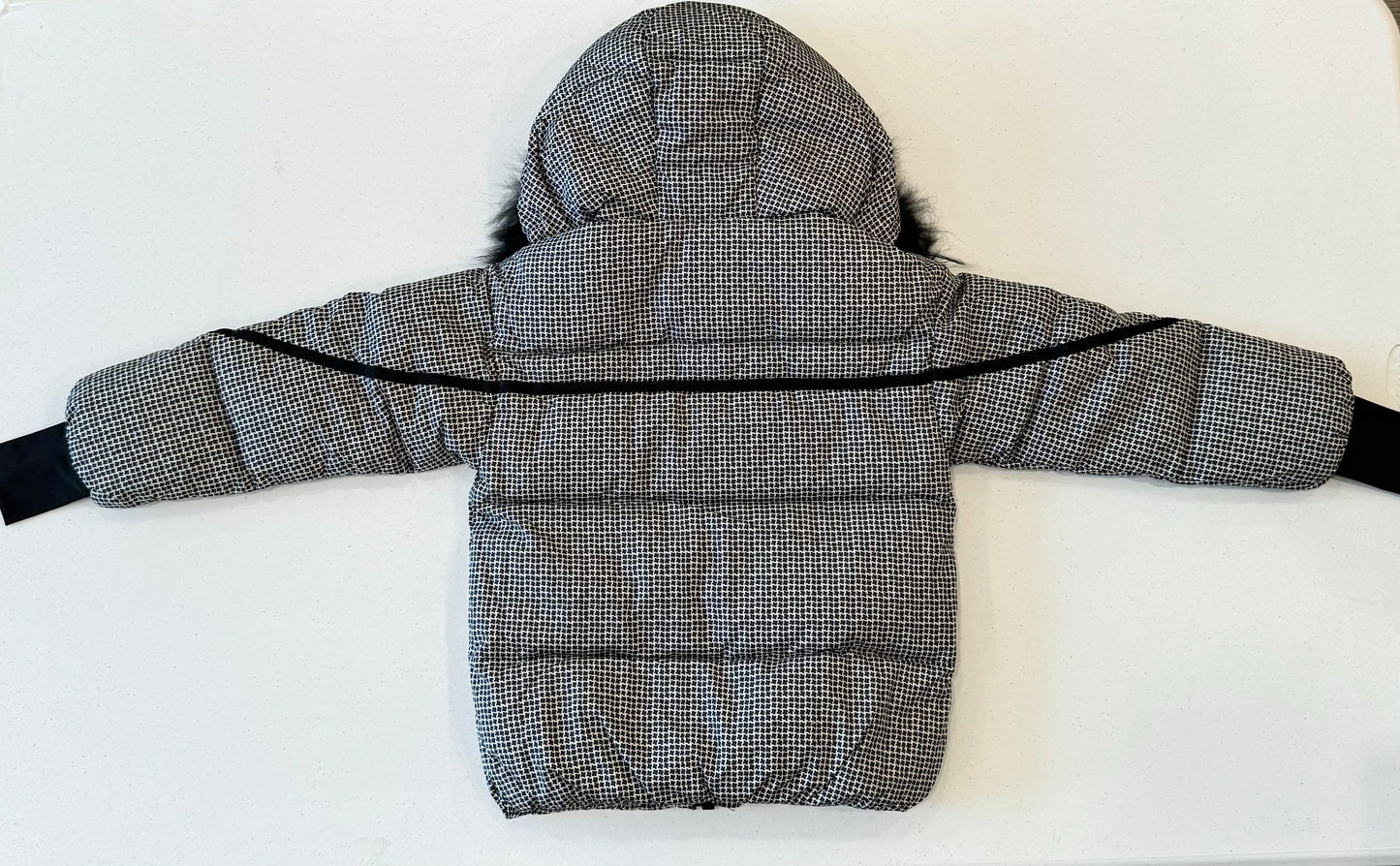 Houndstooth puffer jacket