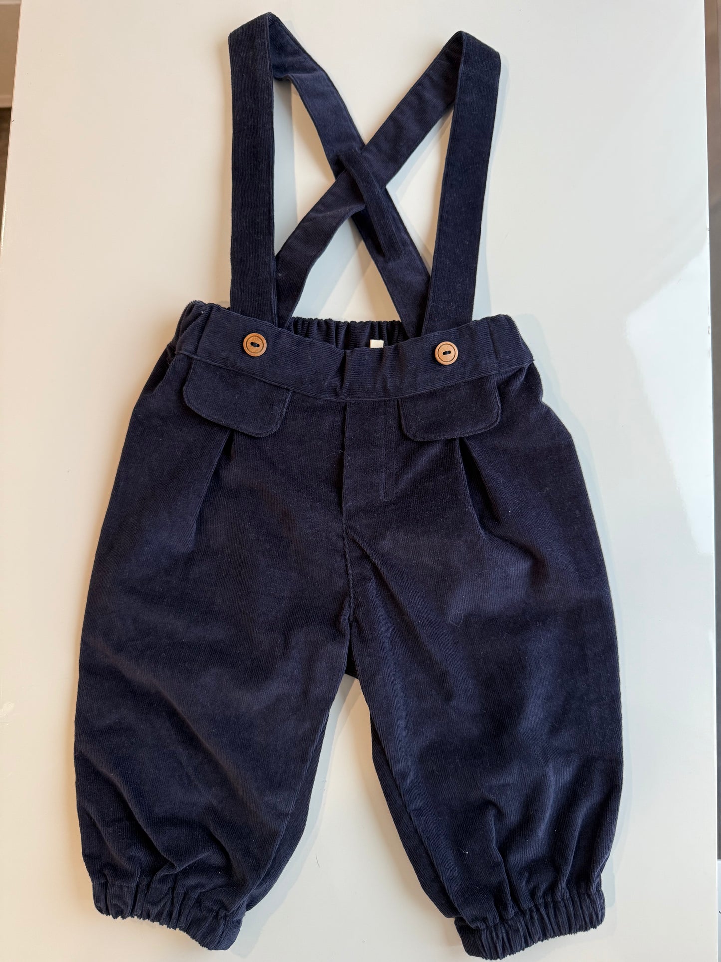 Fisher Velvet Pleated Overalls