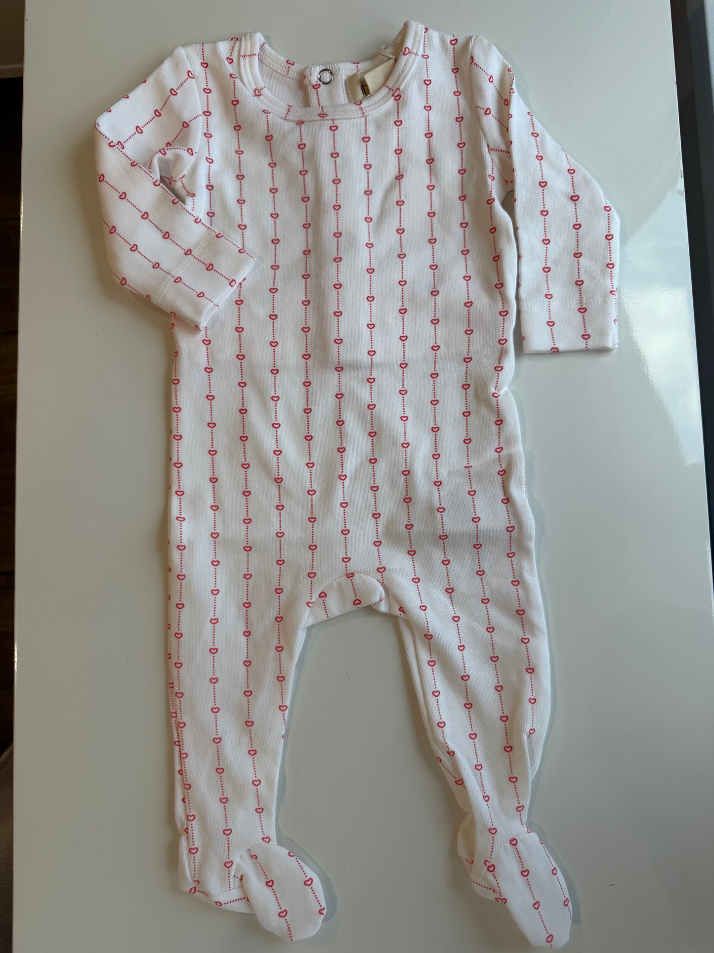 Heart Striped Footie