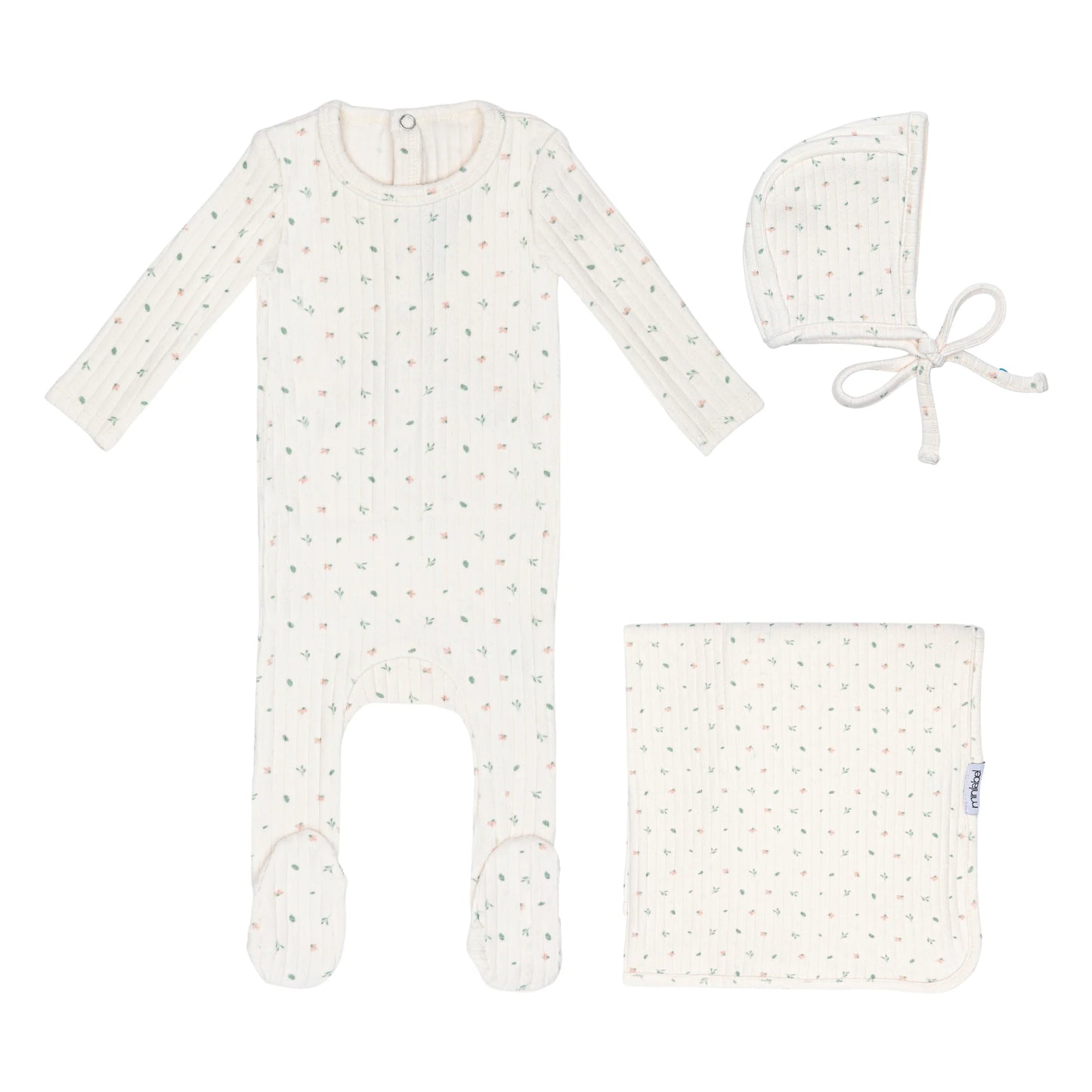 Ivory Petal Pointelle Floral Layette Set
