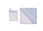 CLASSIC | Cotton Hooded Towel & Mitt Set with Lace Detailing