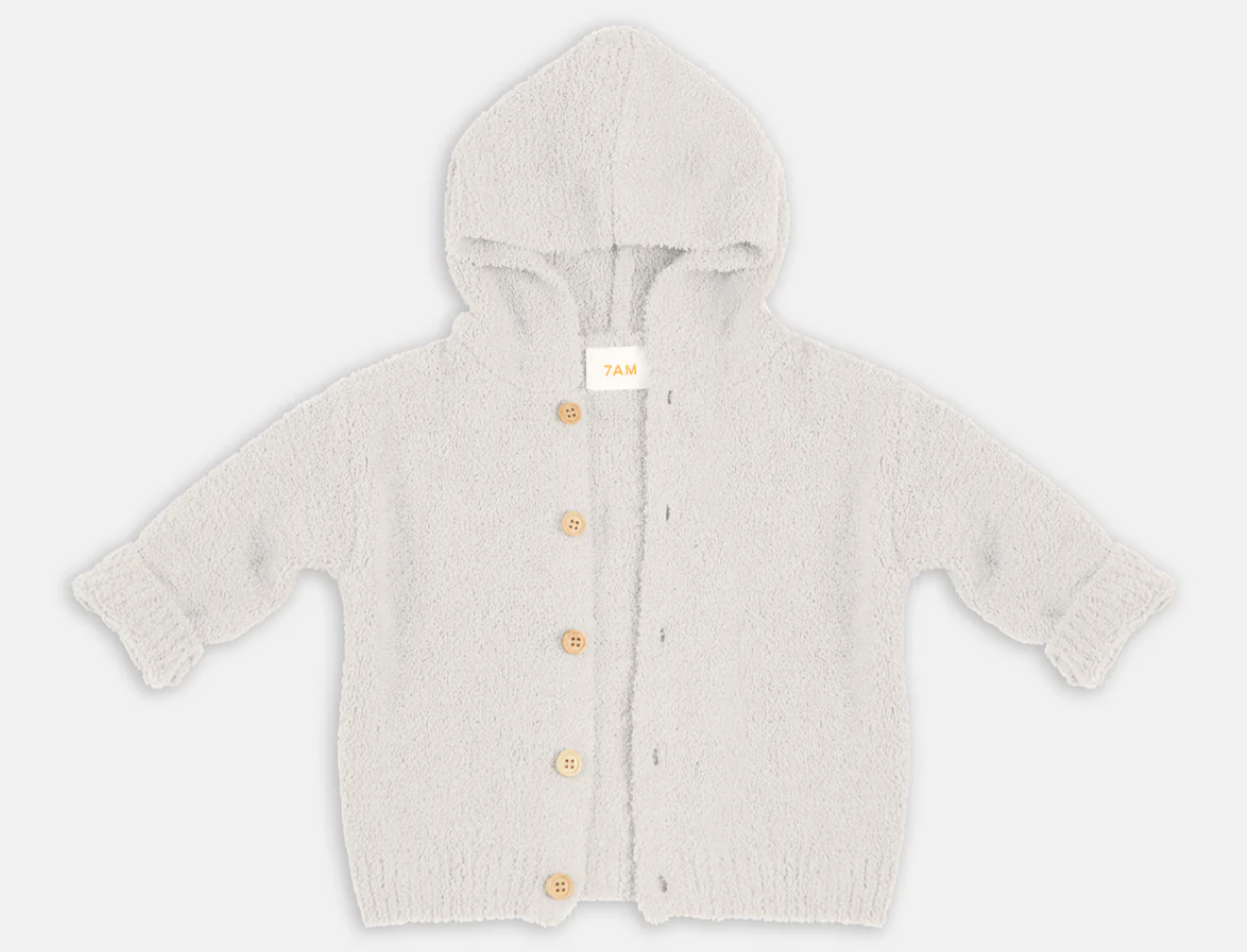 Fuzzy Hooded Cardigan