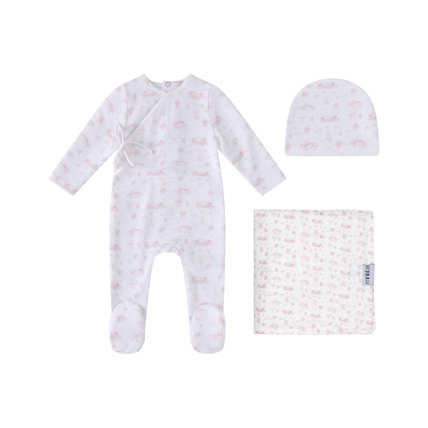 Toile Garden Print Girls Layette Set