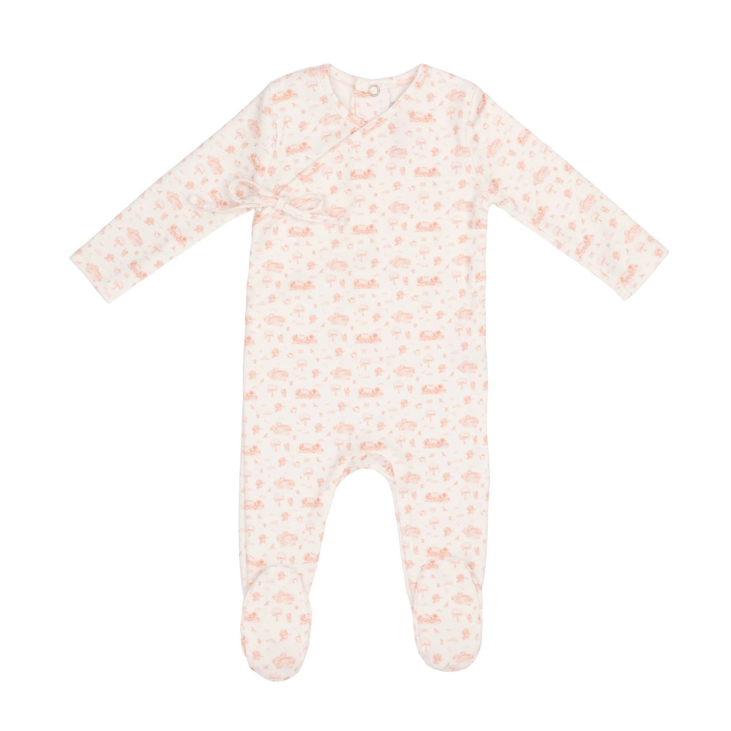 Toile Garden Print Girls Footie