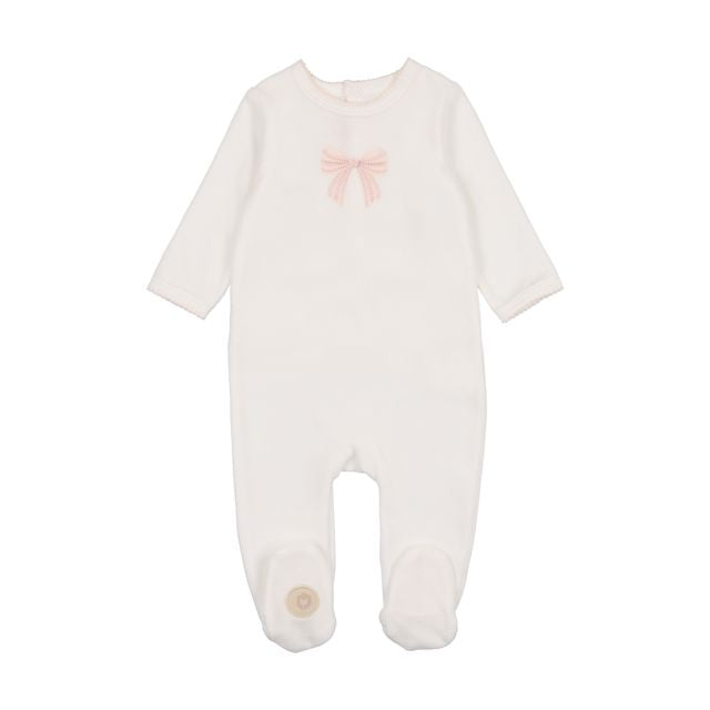 Embroidered Bow Footie