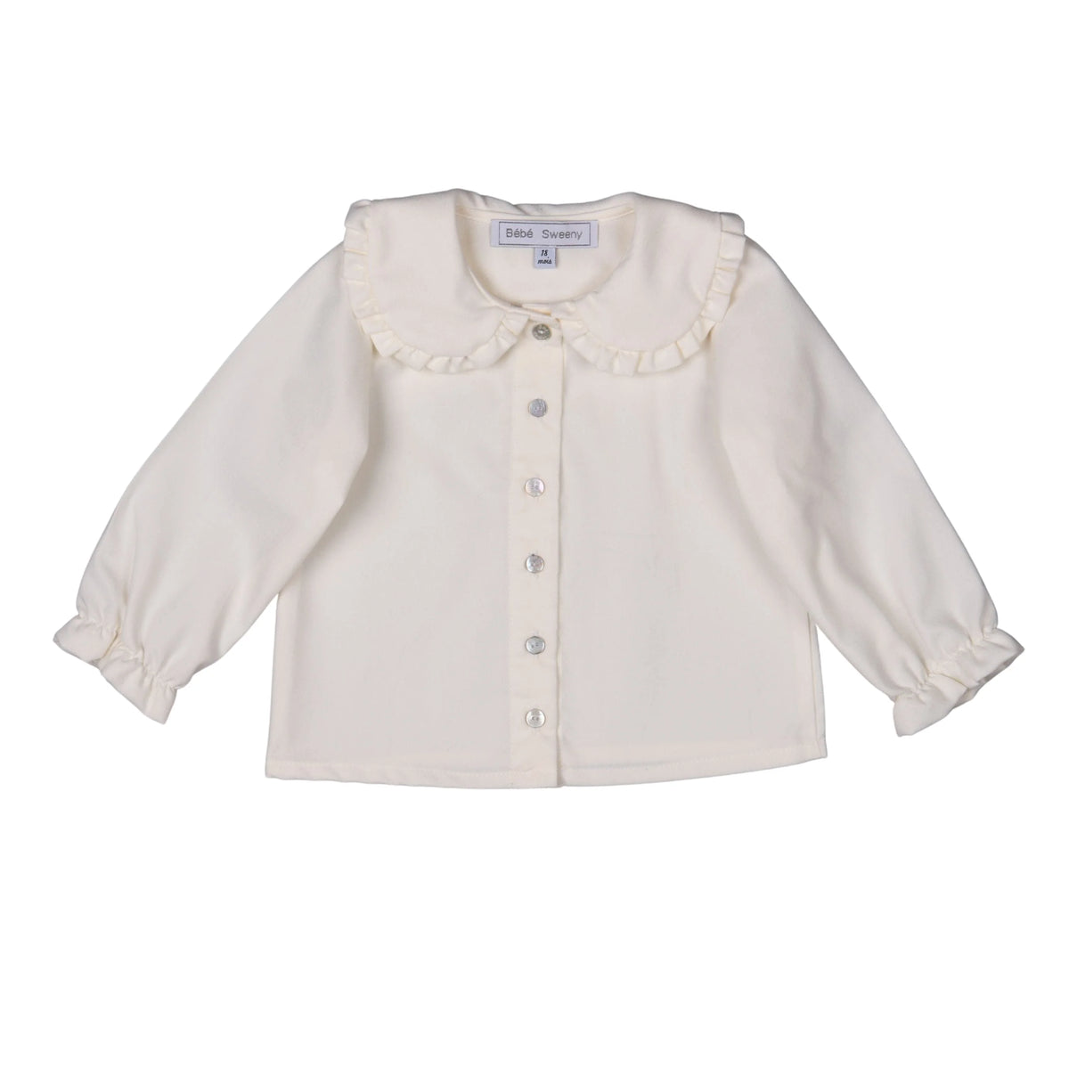 CECILE | Girls Cream Twill Collared Blouse