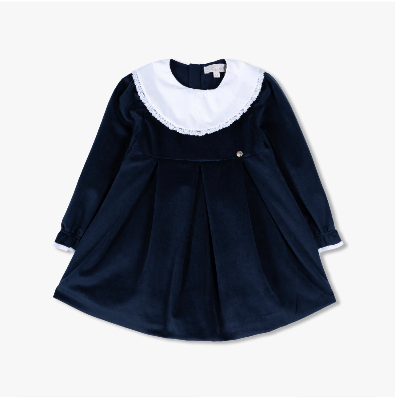 Navy velvet collared dress