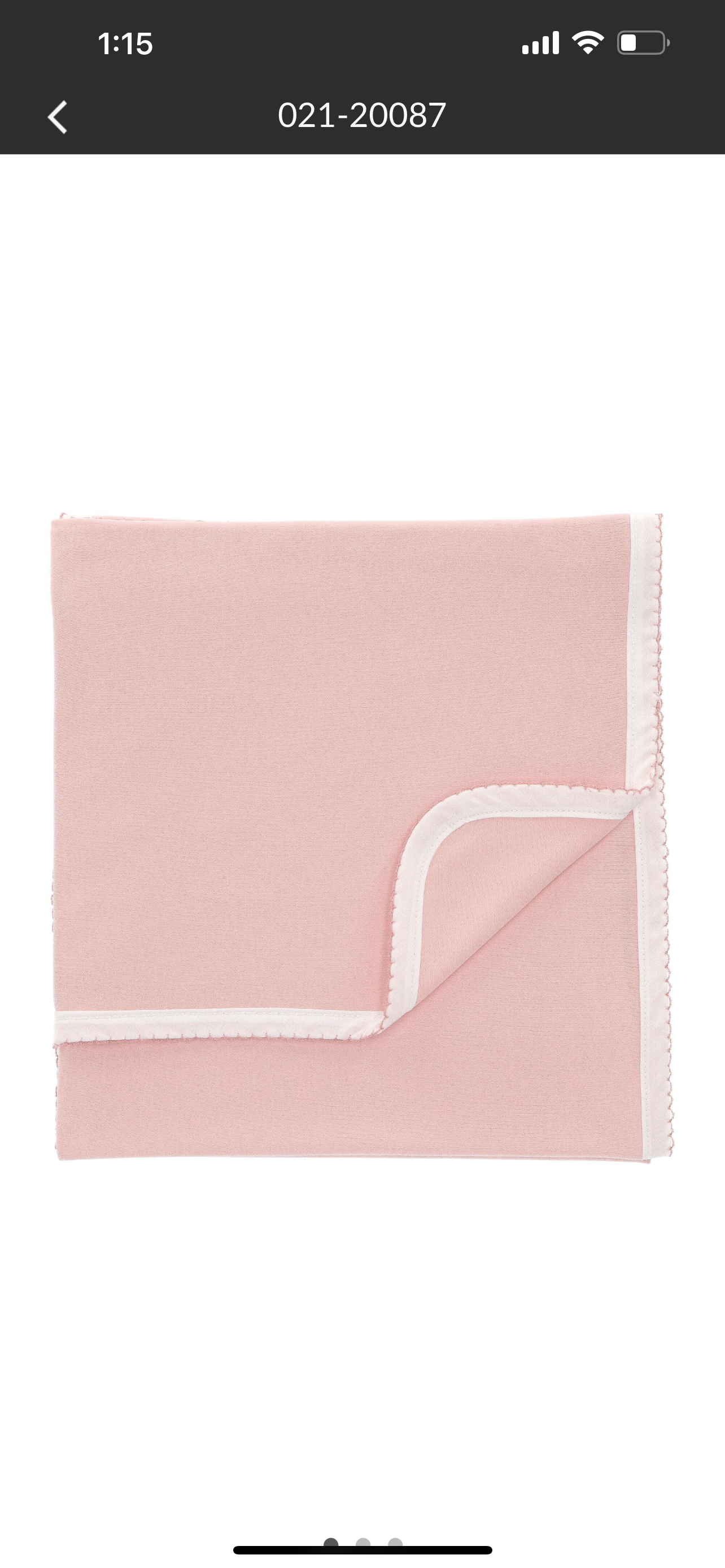 Pink scalloped receiving blanket