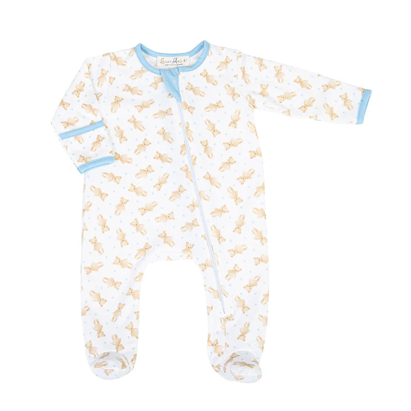 Teddy Printed Zipper Footie