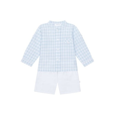 2 Piece Boys Blue check short set