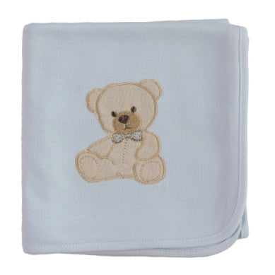 Sweet teddy bear receiving blanket