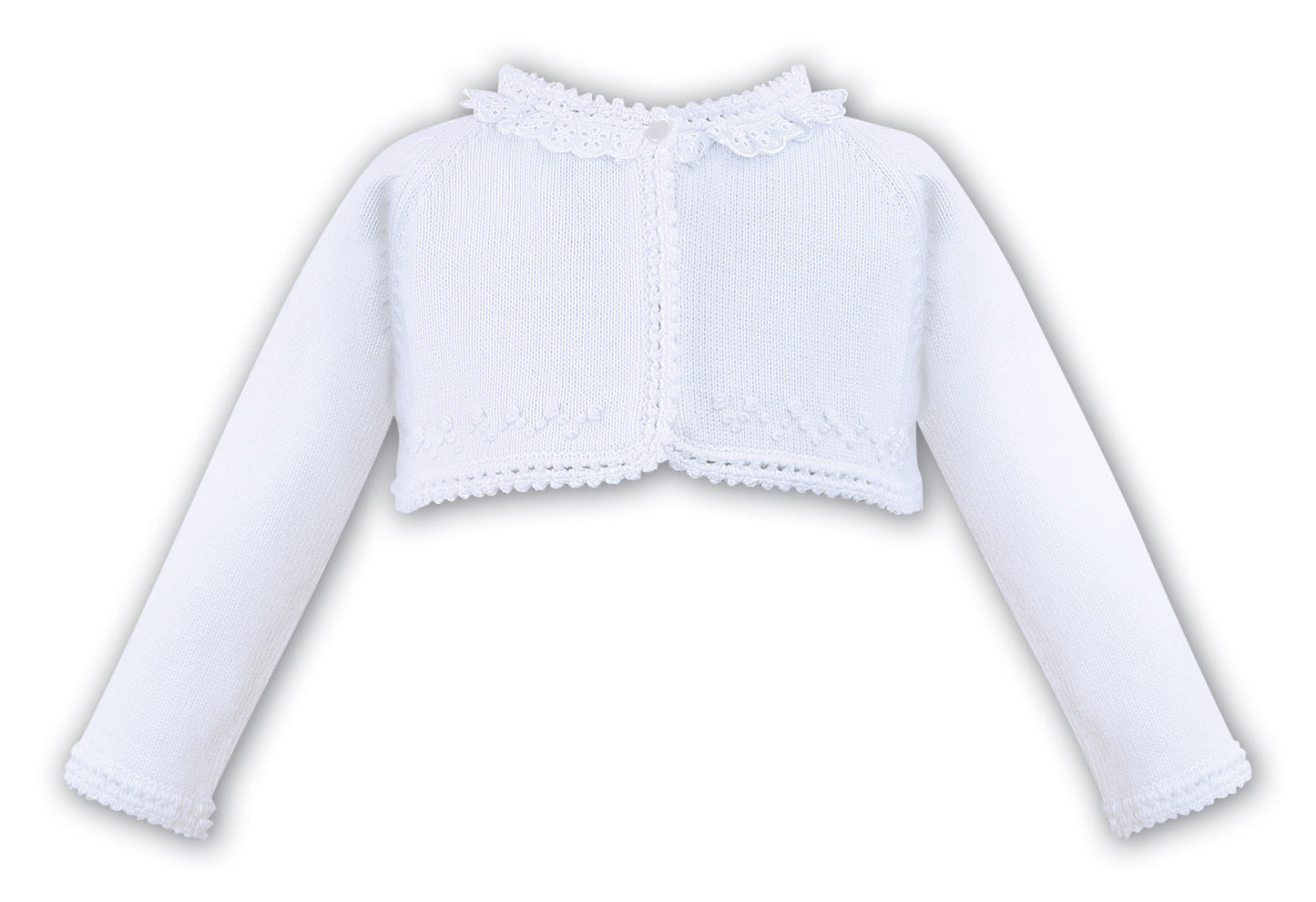 scalloped lace trim cardigan