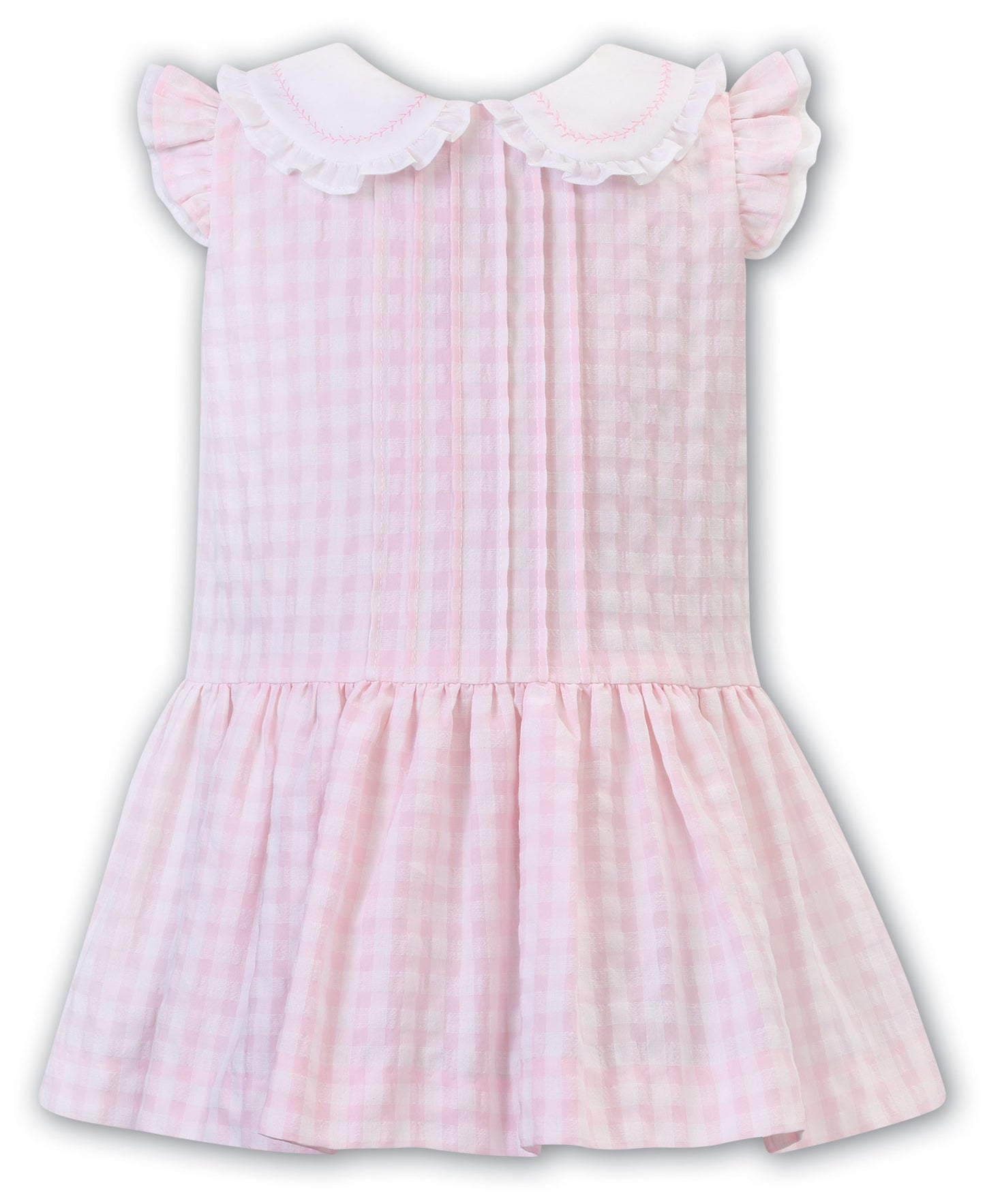 Gingham dress in pastel pink