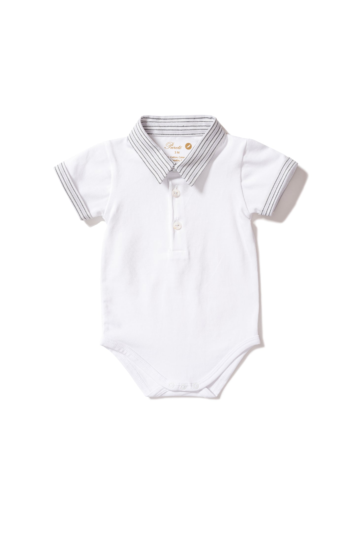 White cotton short sleeve onesie
