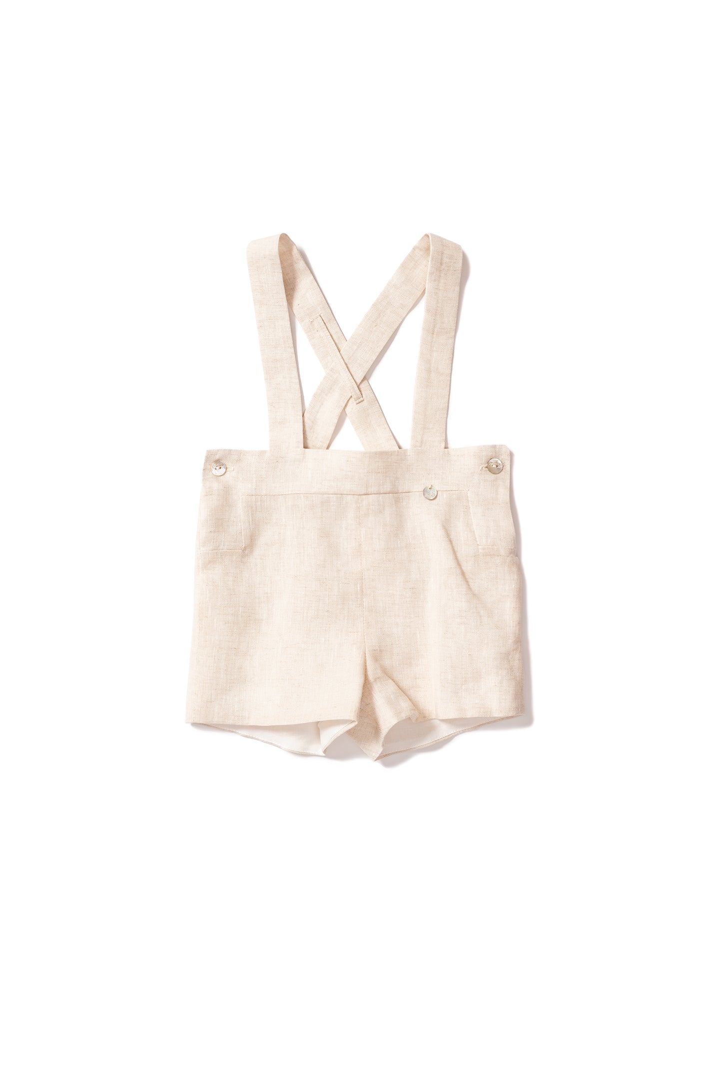 Linen overall shorts