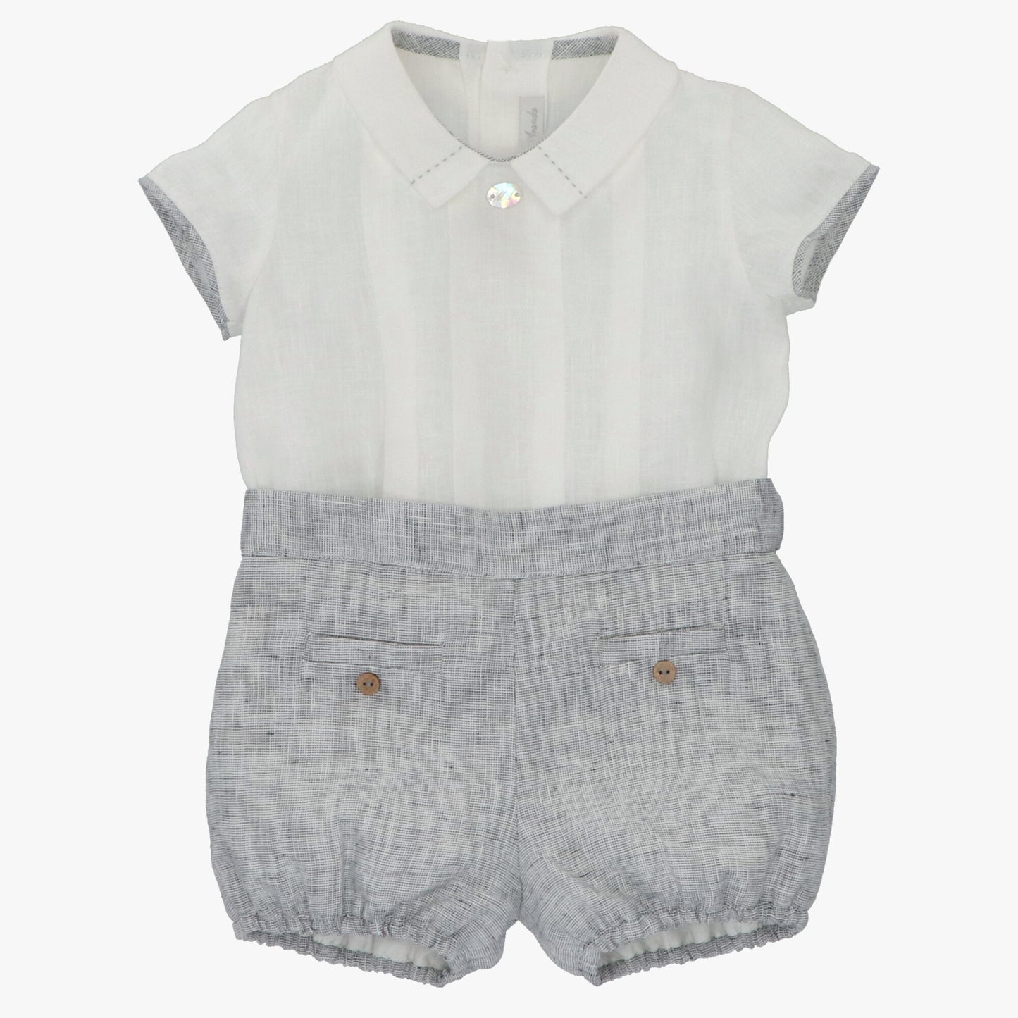 Grey linen romper