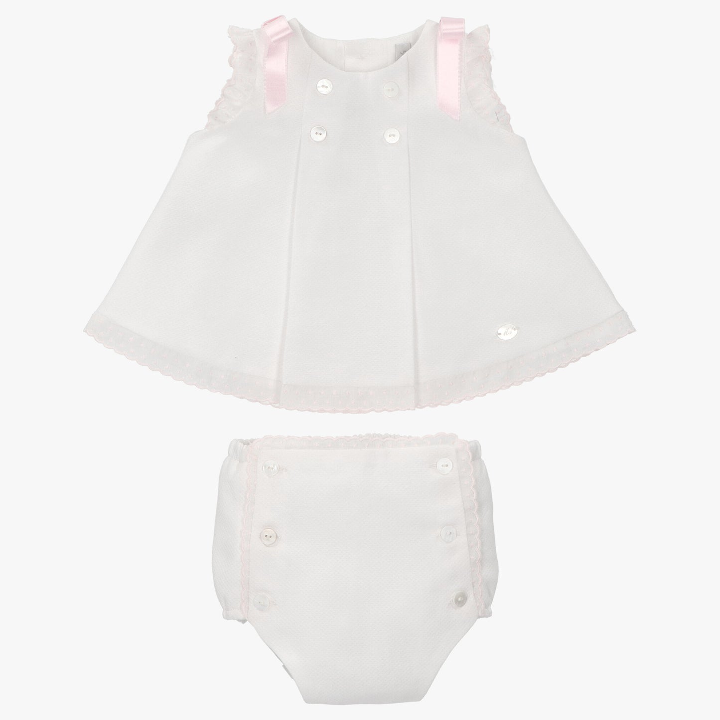 Pique dress and bloomer set