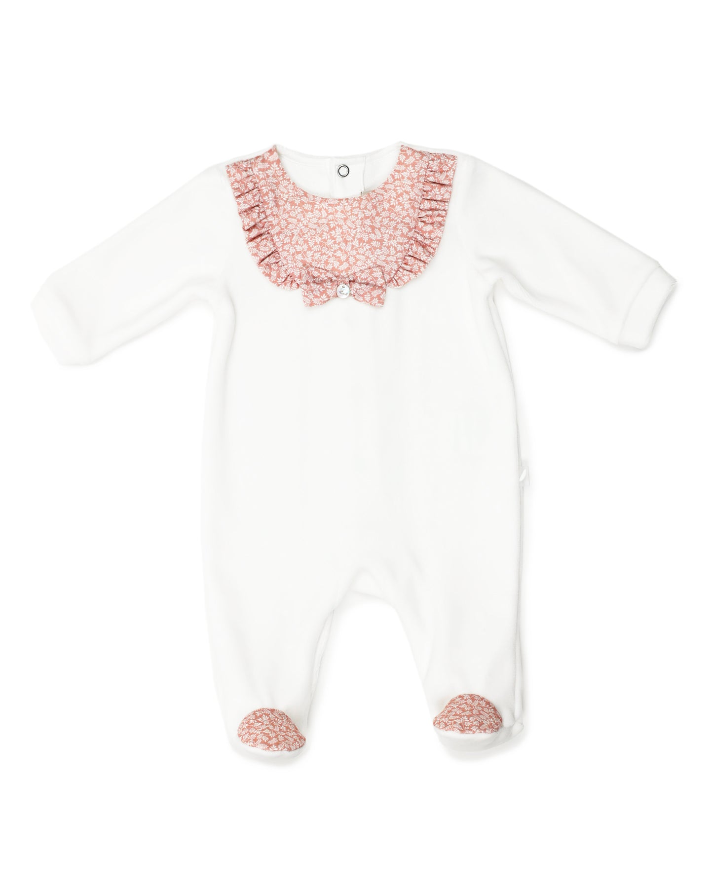 Ivory velour footie