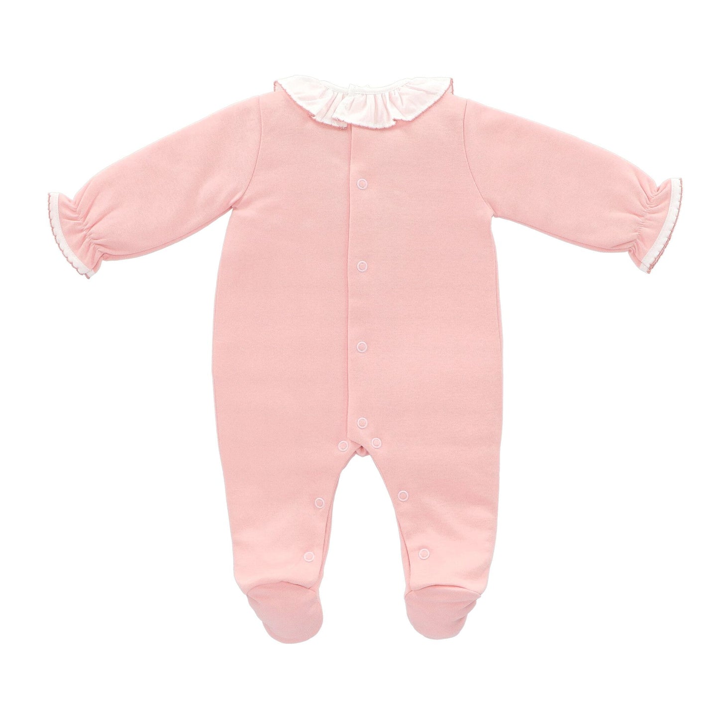 Pink smocked footie