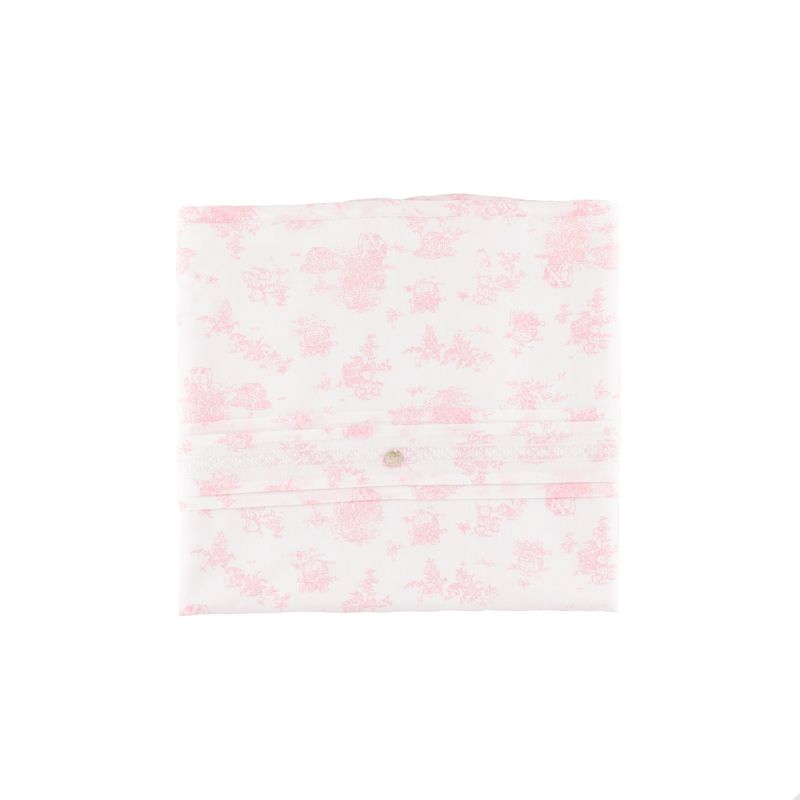 White cotton blanket with pink flowers