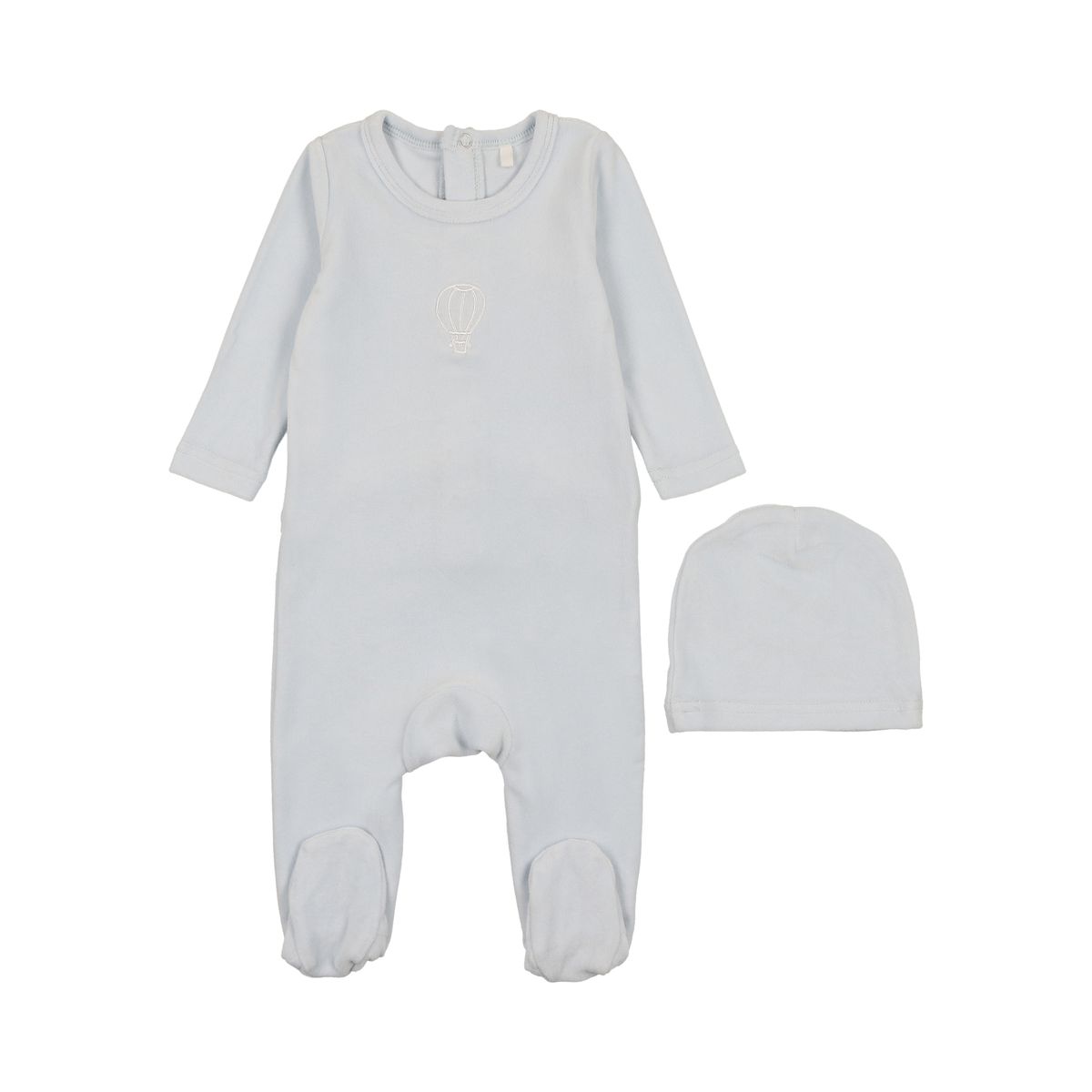 Velour Embroidered Footie
