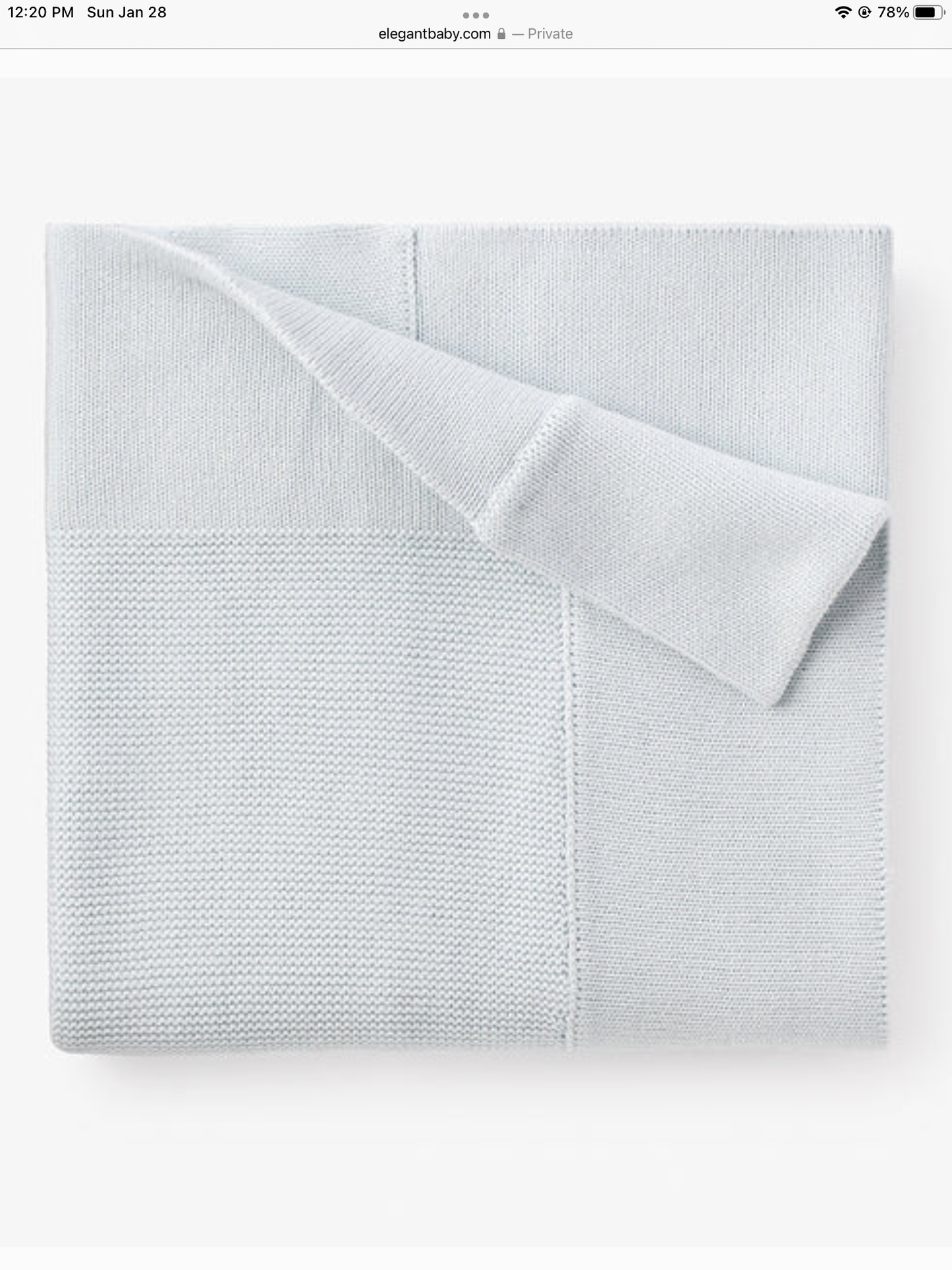 PALE BLUE SOFIA + FINN KNIT BABY BLANKET