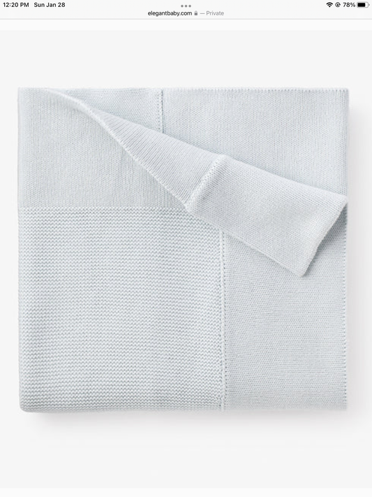PALE BLUE SOFIA + FINN KNIT BABY BLANKET