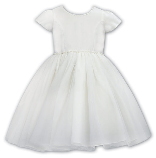 Cap sleeve satin gown