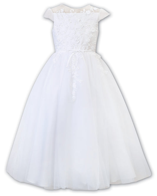 Girls sheer top lace gown