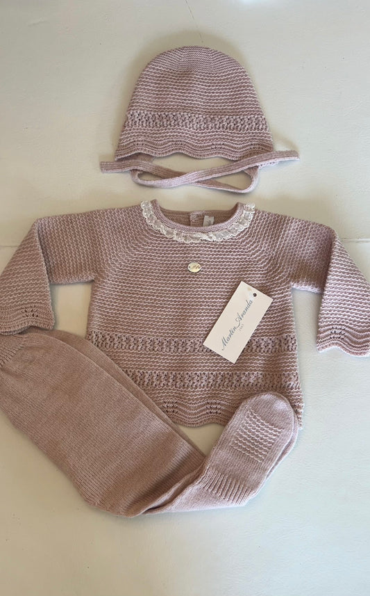 Rosa lace collar knit set