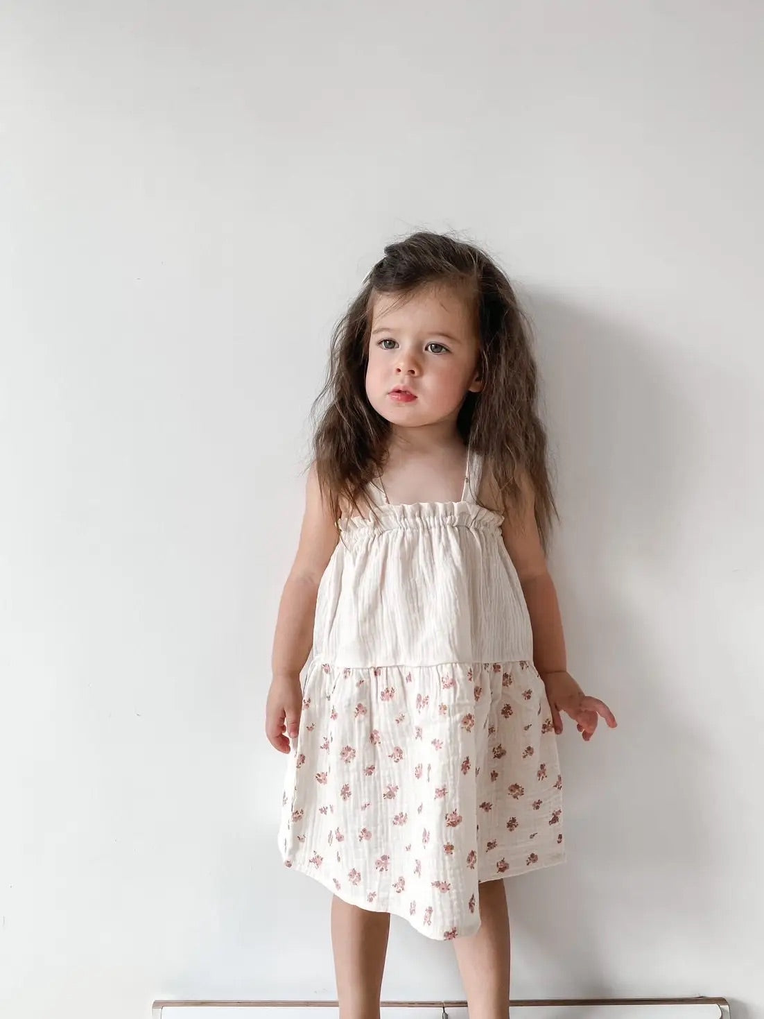 Baby Muslin Dress / Ecru - Bouquets