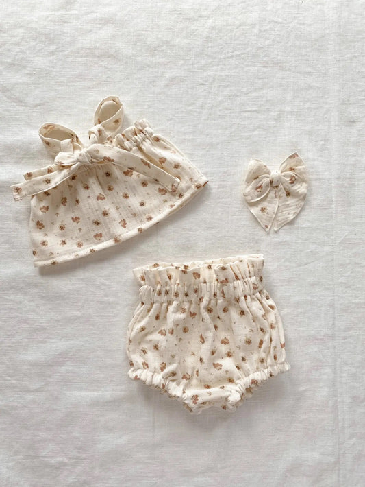 Baby Girl Top / Floral Cream