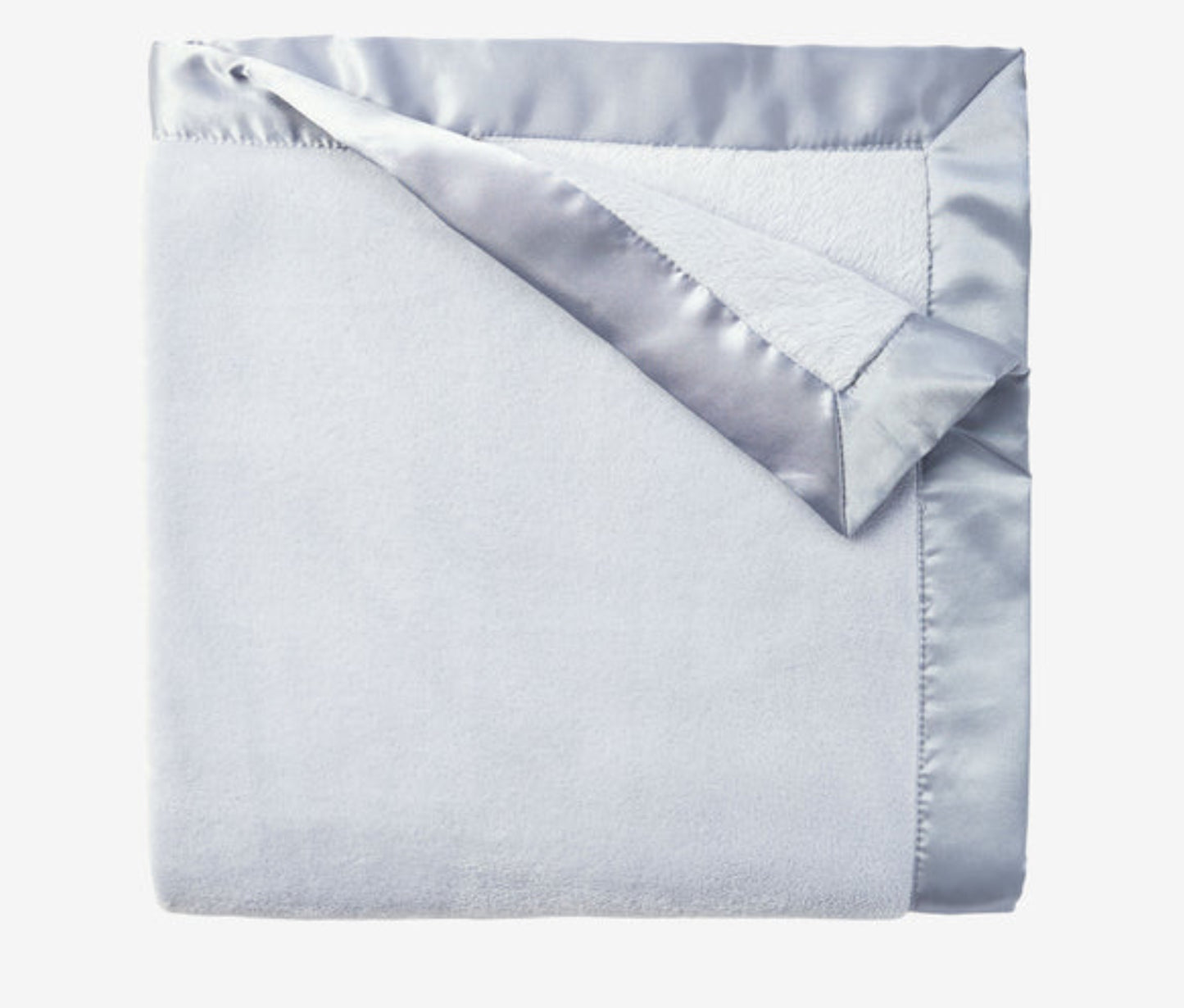 PALE BLUE/ CREAM CORAL FLEECE BABY STROLLER BLANKET