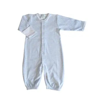 Baby's "Blue Checks" Pima Cotton Converter Gown