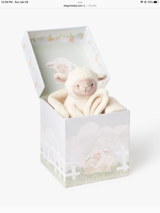 CREAM LOVIE LAMB SECURITY BLANKIE W/ GIFT BOX