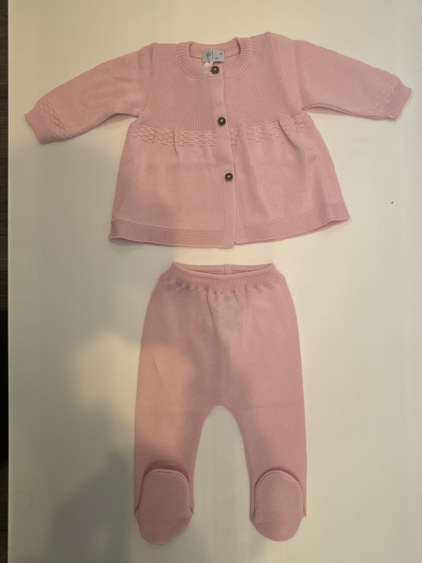 Pink wrap cardigan set