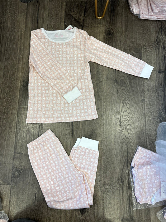 Pink flower pajama set