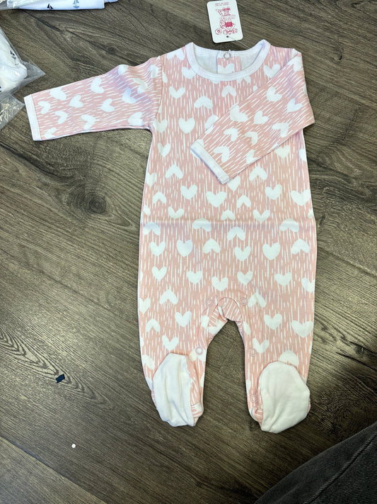 Tye dye pink heart footsie