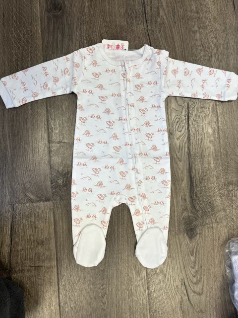 Pink beach print footsie