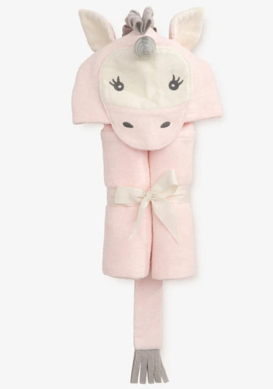 PINK UNICORN HOODED BABY BATH WRAP