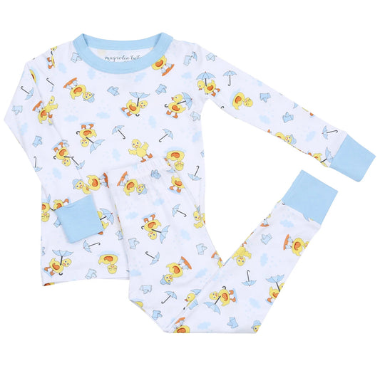 Puddleducks Blue Infant/Toddler Long Pajamas