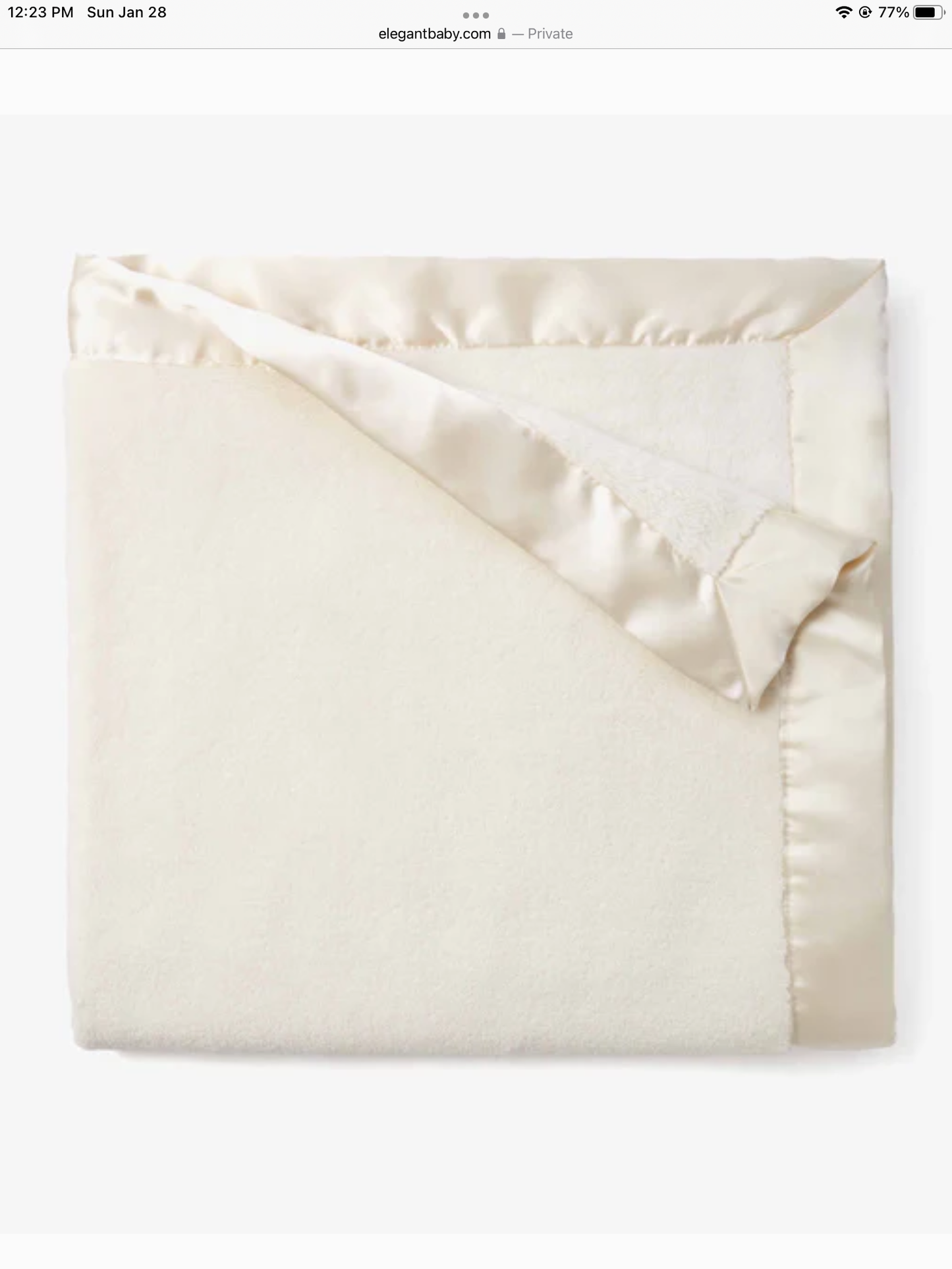 PALE BLUE/ CREAM CORAL FLEECE BABY STROLLER BLANKET