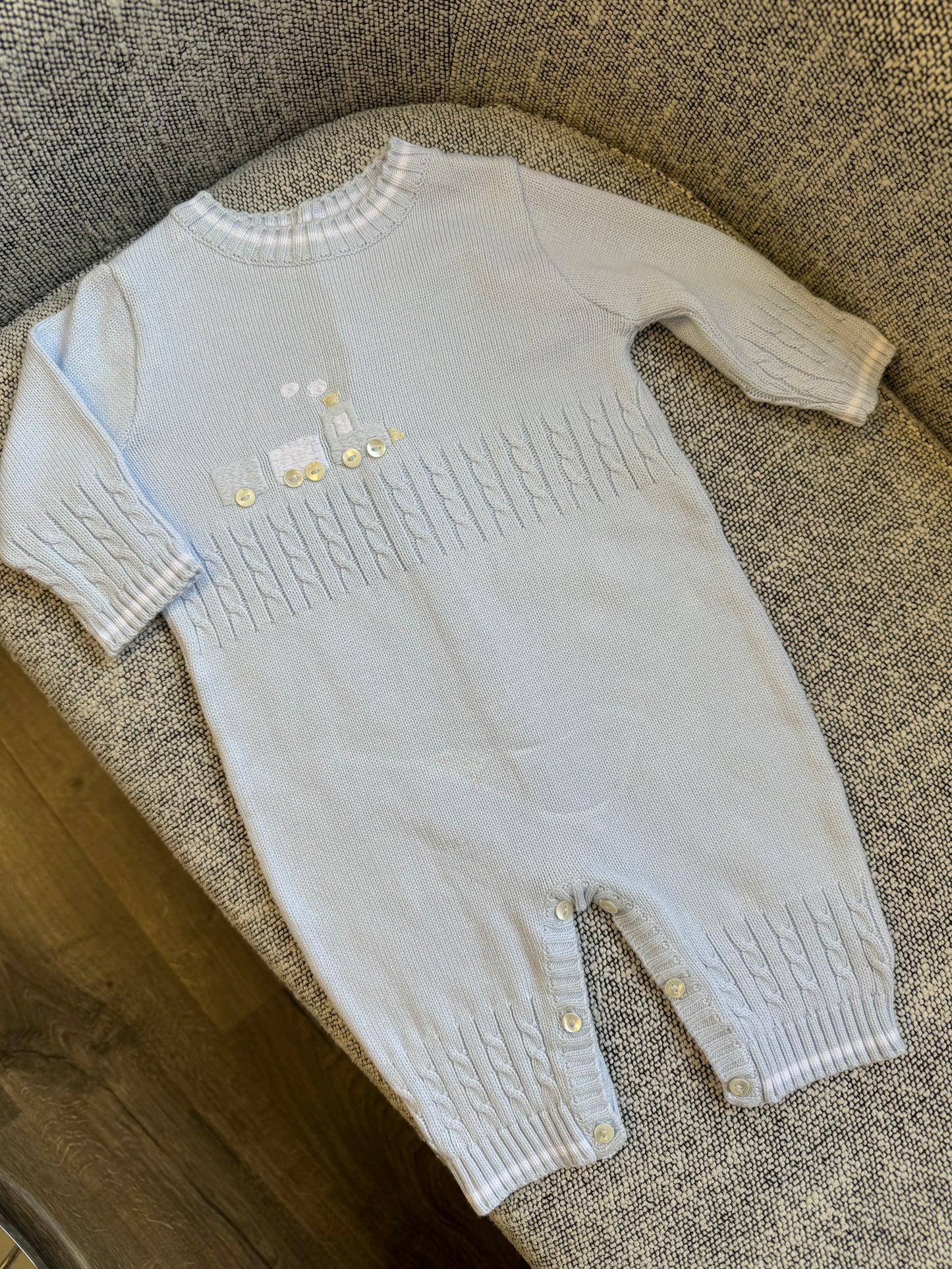 Train knit romper