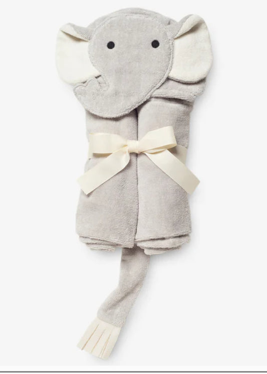 GRAY ELEPHANT HOODED BABY BATH WRAP