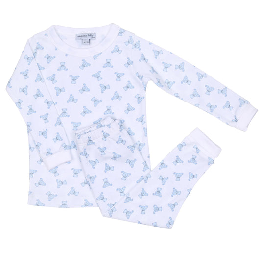 Baby's Teddy Essentials Infant/Toddler Blue Long Pajamas