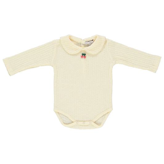 Bebe Collar Natural Cherry Pointelle Set