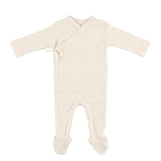 Bebe Heart Wrap Overall Heart Pointelle