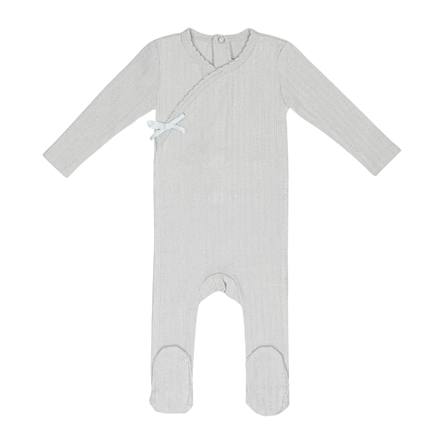 Sea Blue Circle Wrapover Pointelle Footie-Boys